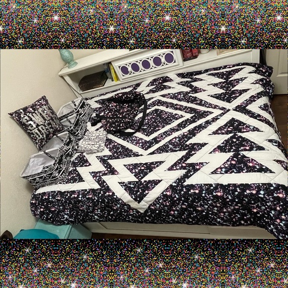 Victoria’s Secret PINK Galaxy full/queen comforter sheet set Aztec bins duffel++ - Picture 2 of 13